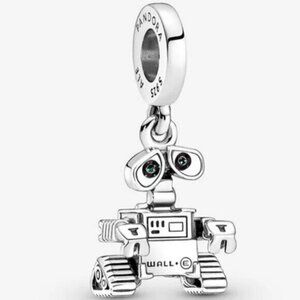 Pandora Silver WALL•E Robot Dangle Charm with Green Eye Accents